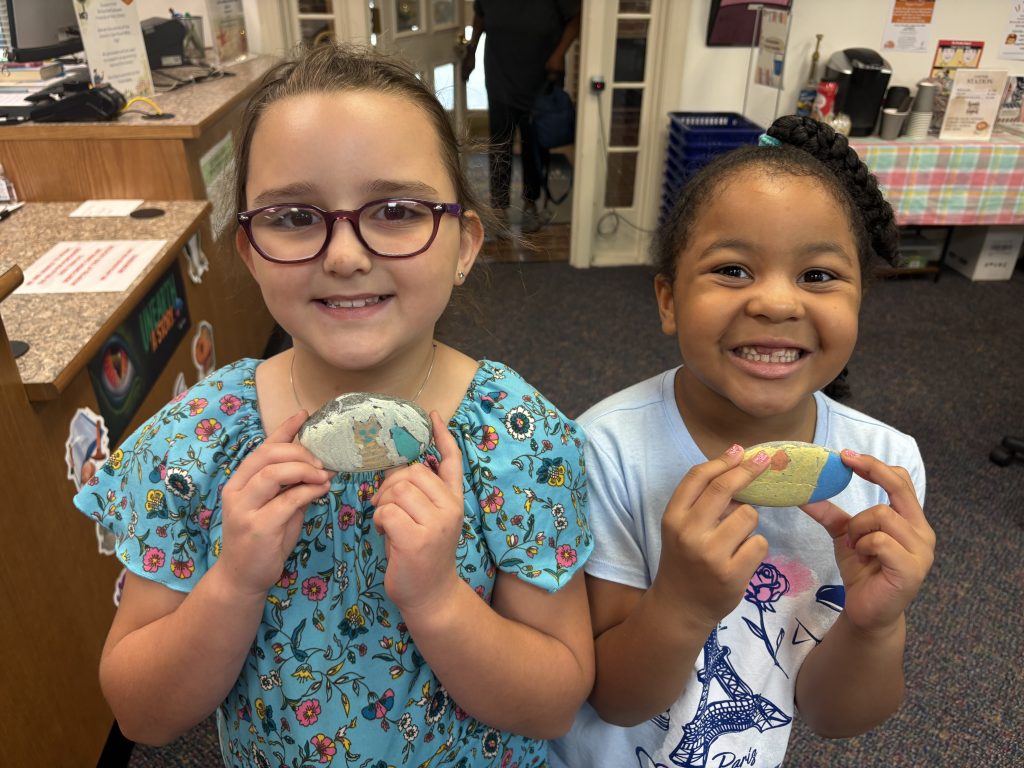 Two girls and their rocks