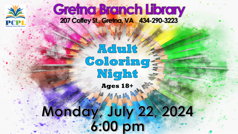 Adult Coloring Night July 22, 2024