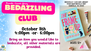 Brosville/Cascade Library Bedazzle Club Flyer